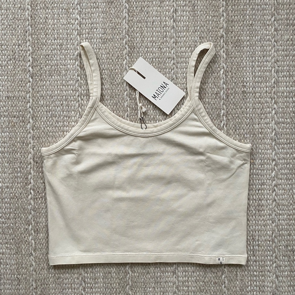 Matona Basic Crop Top, Ecru